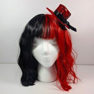 Red Sequin Mini Hat, Clip-on Fascinator